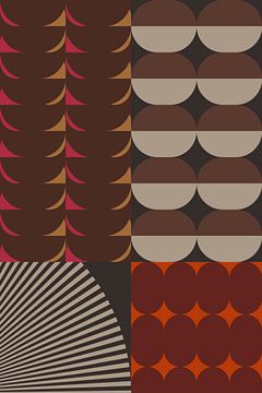 Retro kunst uit de jaren 70. Abstract geometrisch patroon nr. 20_1 van Dina Dankers