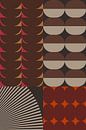 Retro kunst uit de jaren 70. Abstract geometrisch patroon nr. 20_1 van Dina Dankers thumbnail