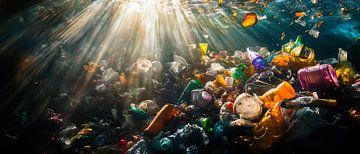 Onderwaterwereld vol afval van Poster Art Shop