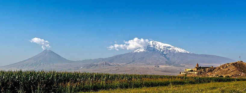 Kloster Khor Virap mit dem Berg Ararat im Hintergrund, Armenien von Imageditor