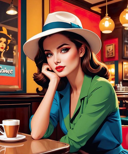 The Bar Girl by Wall Art Creations by Peter