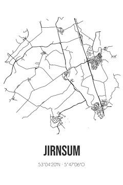 Jirnsum (Fryslan) | Landkaart | Zwart-wit van MijnStadsPoster