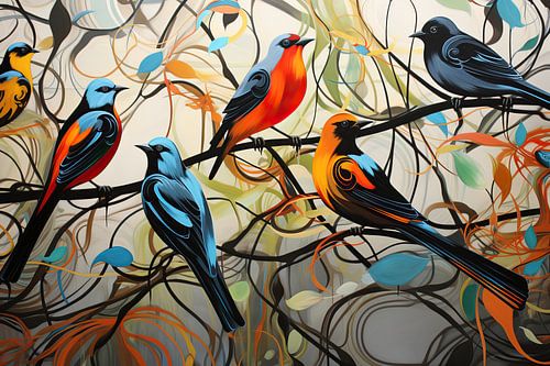 Colourful Bird Art | Bird by Eye catching paintings