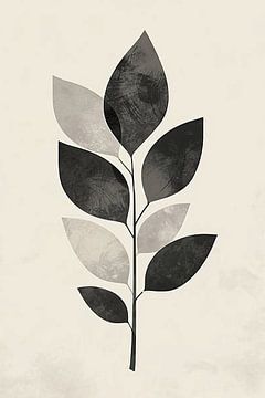 Minimalist, flat design with an elegant leaf motif by Thea