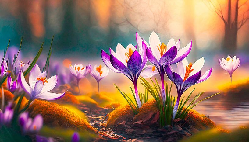 Tulips in the landscape by Mustafa Kurnaz