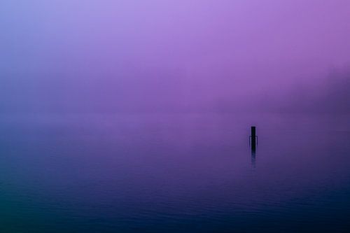 Paars en Blauwe Mist over de Rijkerswoerdse Plassen