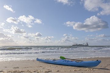 Canoe on the beach at Westkapelle / Netherlands by Photography art by Sacha