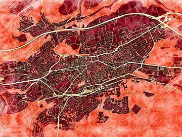Karte von Kaiserslautern im stil 'Amber Autumn' von Maporia