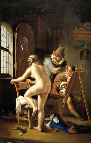 The painter and his model, Arnold Houbraken