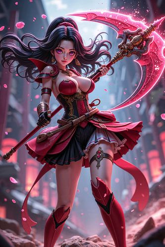 VEXARIA – Sexy anime warrior girl with her giant scythe