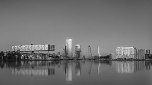 Skyline von Rotterdam in schwarz-weiß