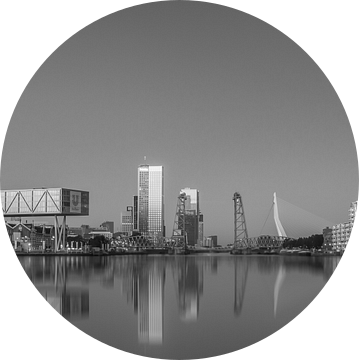 Rotterdam skyline in black&white van Ilya Korzelius