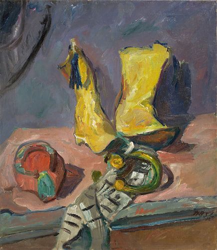 Max Beckmann - Still life with yellow boots (1912)
