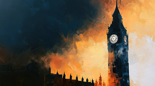 Big Ben, Angleterre : panorama abstrait