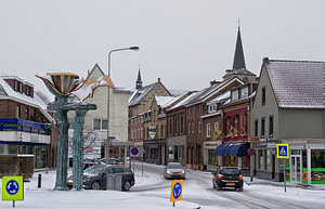 Centrum Simpelveld in de sneeuw