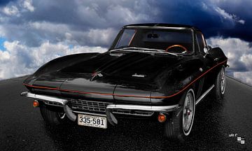 Chevrolet Corvette C2 Sting Ray in black by aRi F. Huber