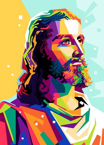 Kleur Burst WPAP Jezus