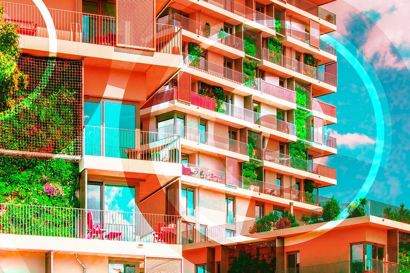 Urbanes Wohnen mit grafischer Leichtigkeit von Mixed media vector arts