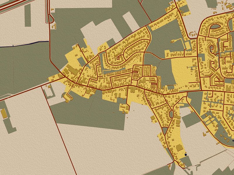 Map of Woensdrecht in the style of Gustav Klimt by Maporia