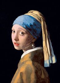 La fille tatouée avec la boucle d'oreille en perle de Johannes Vermeer. Version recadrée.