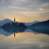 Sunrise at Lake Bled by Rolf Schnepp