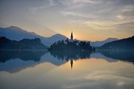 Sunrise at Lake Bled by Rolf Schnepp thumbnail