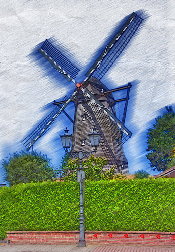 Le moulin de Herrlichkeit, réinterprété de manière artistique sur Edgar Schermaul