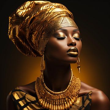 Afrikaanse vrouw goud van The Xclusive Art