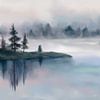 See im Nebel eines kühlen, frühen Morgens von Tanja Udelhofen