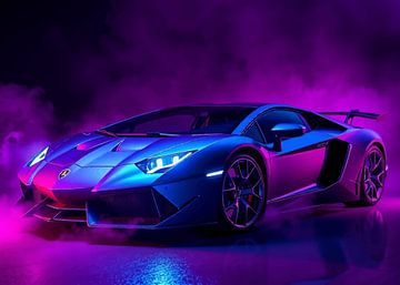 Lamborghini Veneno Blauw Neon van MIROKKU