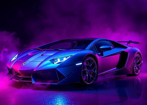 Lamborghini Veneno Blauw Neon