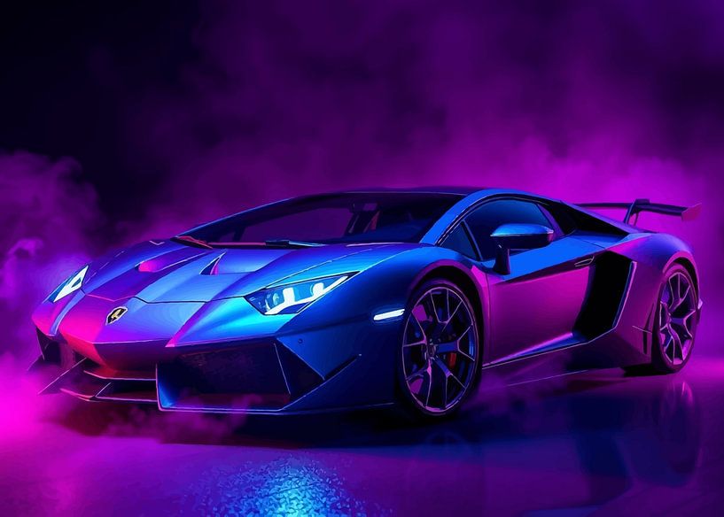 Lamborghini Veneno Blue Neon by MIROKKU