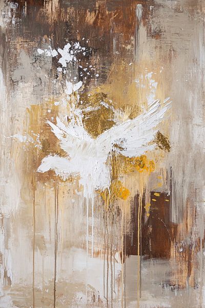 Oiseau abstrait avec détails dorés par Imperial Art House