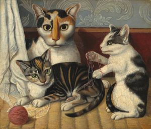 Katze und Kätzchen, um 1883