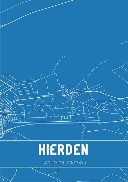 Blueprint | Map | Hierden (Gelderland) by Prints of Place
