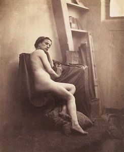 Weiblicher Akt im Atelier, Franck-François-Genès Chauvassaignes - ca. 1857