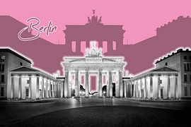 BERLIN Brandenburg Gate | Graphic Art | pink