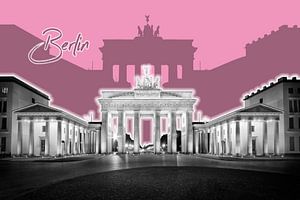BERLIN Brandenburger Tor | Graphic Art | rosa