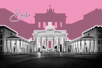 BERLIN Brandenburger Tor | Graphic Art | rosa von Melanie Viola