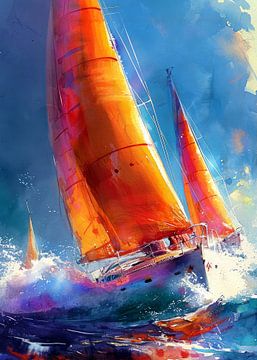 Art sportif de la voile #sailing #yacht sur JBJart Justyna Jaszke