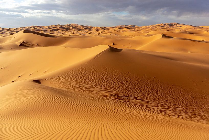 Woestijn en blauwe hemel - landschap, Afrika van Tjeerd Kruse