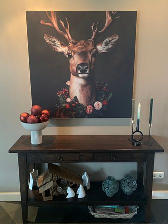 Portrait de Noël chic d'un cerf
