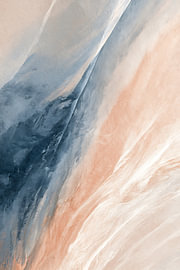 Soft folds in peach and grey-blue — composition 3 by Vorm en Gloed