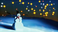 Een sneeuwpop in een winters landschap van Rainer Zapka thumbnail