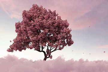 Japanse kersenboom op wolken van Besa Art