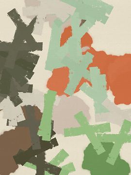 Art abstrait minimaliste coloré dans des tons pastels vifs sur Dina Dankers