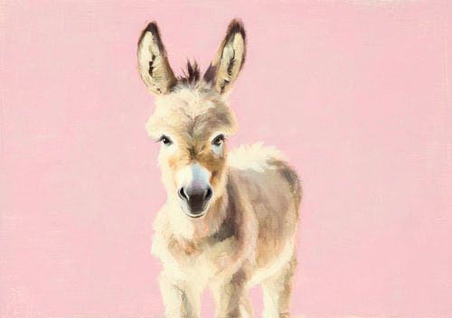 Ezel op roze