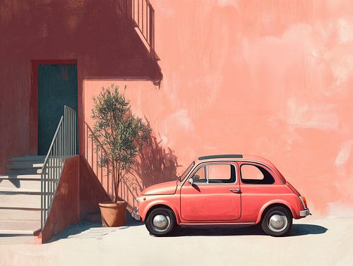 Retro Fiat 500 Wall Art