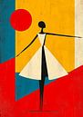 Bauhaus Danser Kleurrijk Rood Geel van Niklas Maximilian thumbnail