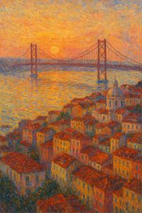 Goldenes Licht über Lissabon - Reflektionen des Tejo-Flusses